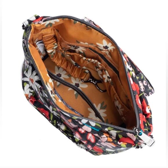 New Lug Dori Mini Tote Crossbody Floral Black Bag Purse - Picture 3 of 8